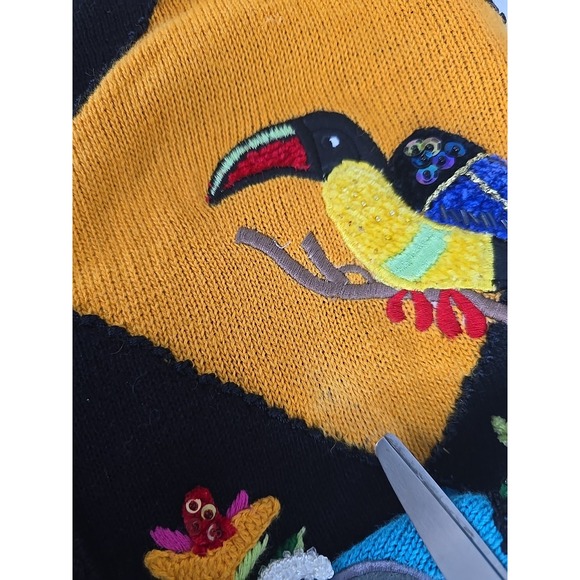 Jack B Quick Womens Animal Safari Knit Argyle Cardigan Sweater Medium Teacher - Picture 11 of 11